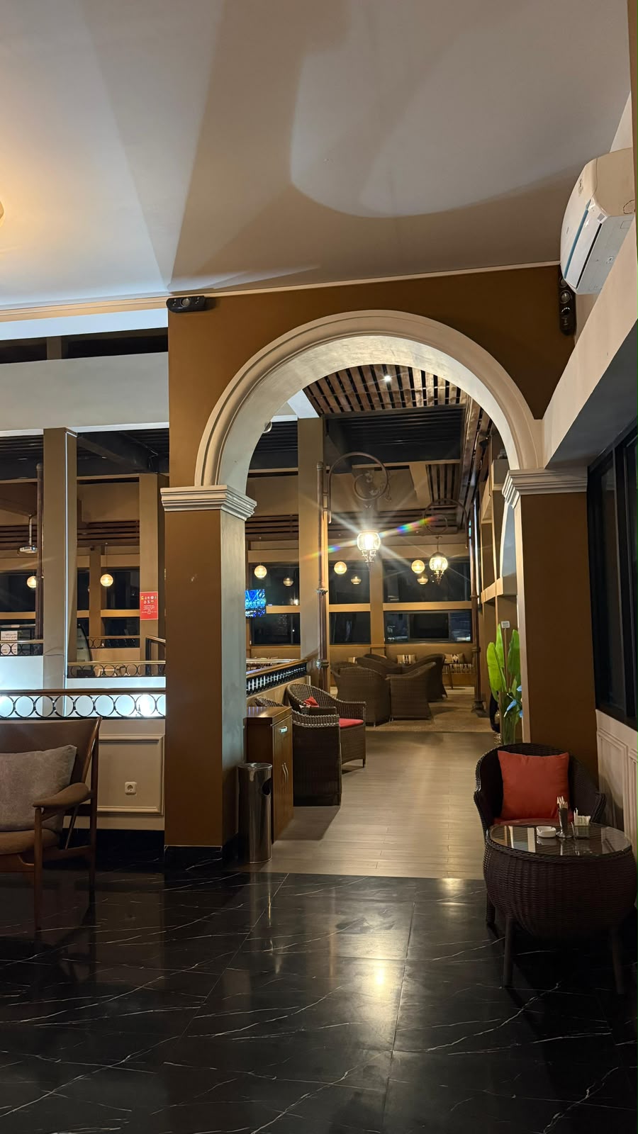 Warm interior of Abu Abdullah Cafe